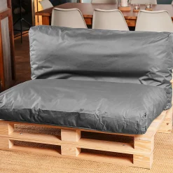 Coussin Palette Déhoussable Imperméable BANANAIR 120 x 60 cm Gris foncé