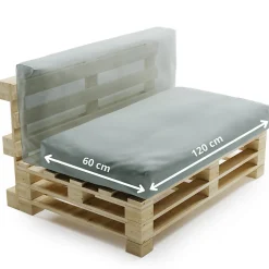 Coussin Palette Déhoussable Imperméable BANANAIR 120 x 60 cm Gris clair