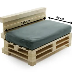 Coussin Palette Déhoussable Imperméable Assise BANANAIR 120 x 80 cm Gris foncé
