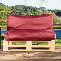 Coussin Palette Déhoussable Imperméable BANANAIR 120 x 60 cm Rouge
