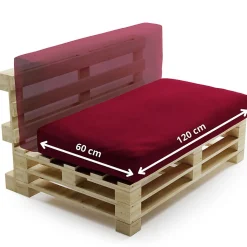 Coussin Palette Déhoussable Imperméable BANANAIR 120 x 60 cm Rouge