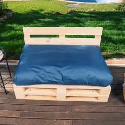 Coussin Palette Déhoussable Imperméable Assise BANANAIR 120 x 80 cm Bleu