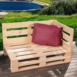 Coussin Palette Déhoussable Imperméable Angle BANANAIR 60 x 40 cm Rouge