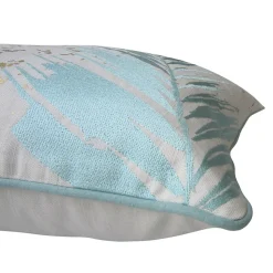 Coussin palme Reduna vert, blanc et doré l.45 x L.45 cm