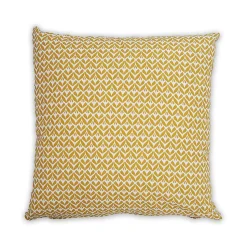 Coussin polyester Design géométrique jaune L.40 x l.40 cm