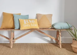 Coussin polyester Love jaune L.50 x l.30 cm