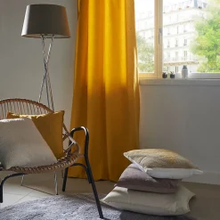 Coussin polyester Sagar jaune L.45 x l.45 cm