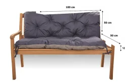 Coussin pour banc de jardin 100x50x50cm, coussin de banc de jardin Bleu, coussin de balançoire extérieur, coussin de jardin