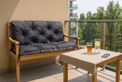 Coussin pour banc de jardin 100x50x50cm, coussin de banc de jardin Bleu, coussin de balançoire extérieur, coussin de jardin
