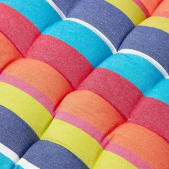 Coussin pour banc de jardin 3 places, rayures multicolores - HOMESCAPES