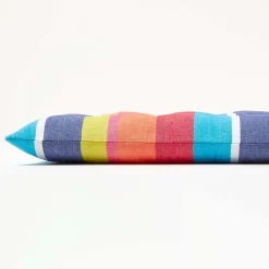 Coussin pour banc de jardin 3 places, rayures multicolores - HOMESCAPES