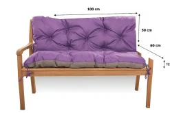 Coussin pour banc de jardin 100x60x50cm, coussin de banc de jardin Violet, coussin de balançoire extérieur, coussin de jardin