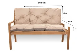 Coussin pour banc de jardin 160x50x40cm coussin de banc de jardin Beige coussin de balançoire coussin de banc extérieur