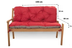 Coussin pour banc de jardin 150x60x50cm coussin de banc de jardin Rouge coussin de balançoire coussin de banc extérieur