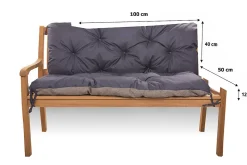 Coussin pour banc de jardin 100x50x40cm, coussin de banc de jardin Bleu, coussin de balançoire extérieur, coussin de jardin