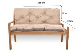 Coussin pour banc de jardin 160x60x50cm coussin de banc de jardin 3 places Beige coussin de balançoire coussin de banc extérieur