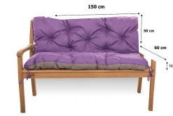 Coussin pour banc de jardin 150x60x50cm coussin de banc de jardin Violet coussin de balançoire coussin de banc extérieur