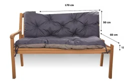 Coussin pour banc de jardin 170x60x50cm coussin de banc de jardin 3 places Bleu coussin de balançoire coussin de banc extérieur