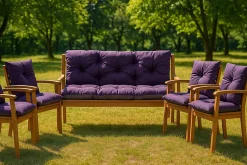 Coussin pour banc de jardin 120x60x60cm, coussin de banc de jardin Violet coussin de balançoire coussin de banc extérieur