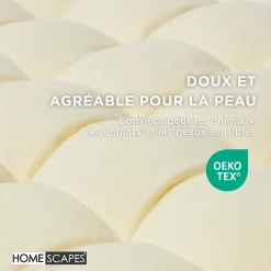 Coussin pour banc de jardin 2 places, crème - HOMESCAPES