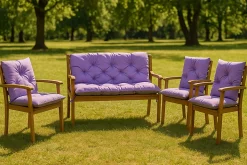 Coussin pour banc de jardin 120x60x60cm, coussin de banc de jardin Violet coussin de balançoire coussin de banc extérieur