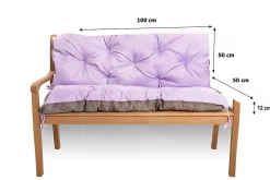 Coussin pour banc de jardin 100x50x50cm, coussin de banc de jardin Violet, coussin de balançoire extérieur, coussin de jardin