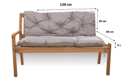 Coussin pour banc de jardin 120x60x50cm, coussin de banc de jardin Gris coussin de banc extérieur, coussin de balançoire