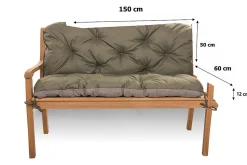 Coussin pour banc de jardin 150x60x50cm coussin de banc de jardin Vert coussin de balançoire coussin de banc extérieur
