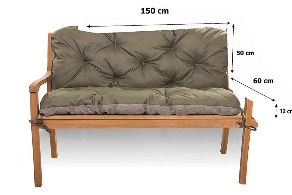 Coussin pour banc de jardin 150x60x50cm coussin de banc de jardin Vert coussin de balançoire coussin de banc extérieur