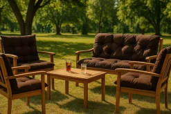 Coussin pour banc de jardin 100x50x50cm, coussin de banc de jardin Marron, coussin de balançoire extérieur, coussin de jardin