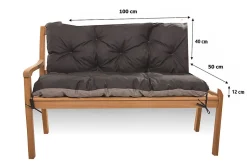 Coussin pour banc de jardin 100x50x40cm, coussin de banc de jardin Noir, coussin de balançoire extérieur, coussin de jardin