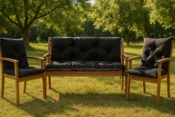 Coussin pour banc de jardin 100x50x40cm, coussin de banc de jardin Noir, coussin de balançoire extérieur, coussin de jardin
