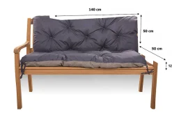 Coussin pour banc de jardin 140x50x50cm coussin de banc de jardin Bleu coussin de balançoire coussin de banc extérieur