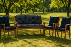 Coussin pour banc de jardin 140x50x50cm coussin de banc de jardin Bleu coussin de balançoire coussin de banc extérieur