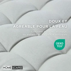 Coussin pour banc de jardin 3 places, gris - HOMESCAPES
