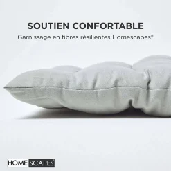 Coussin pour banc de jardin 3 places, gris - HOMESCAPES