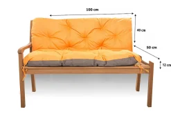 Coussin pour banc de jardin 100x50x40cm, coussin de banc de jardin Orange, coussin de balançoire extérieur, coussin de jardin