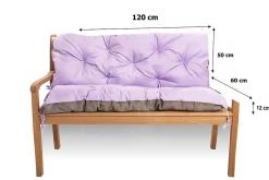 Coussin pour banc de jardin 120x60x50cm, coussin de banc de jardin Violet coussin de banc extérieur, coussin de balançoire