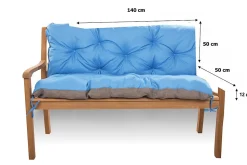 Coussin pour banc de jardin 140x50x50cm coussin de banc de jardin Bleu coussin de balançoire coussin de banc extérieur