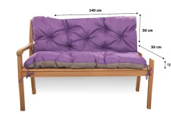 Coussin pour banc de jardin 140x50x50cm coussin de banc de jardin Violet coussin de balançoire coussin de banc extérieur