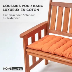 Coussin pour banc de jardin 3 places, terracotta - HOMESCAPES