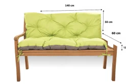 Coussin pour banc de jardin 140x60x50cm coussin de banc de jardin Citron vert coussin de balançoire coussin de banc extérieur