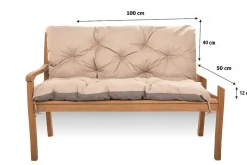 Coussin pour banc de jardin 100x50x40cm, coussin de banc de jardin Beige, coussin de balançoire extérieur, coussin de jardin