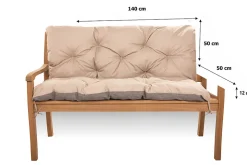Coussin pour banc de jardin 140x50x50cm coussin de banc de jardin Beige coussin de balançoire coussin de banc extérieur