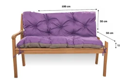 Coussin pour banc de jardin 100x50x50cm, coussin de banc de jardin Violet, coussin de balançoire extérieur, coussin de jardin