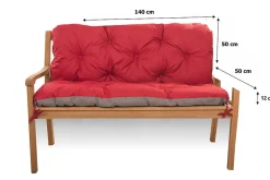 Coussin pour banc de jardin 140x50x50cm coussin de banc de jardin Rouge coussin de balançoire coussin de banc extérieur