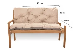 Coussin pour banc de jardin 120x60x50cm, coussin de banc de jardin Beige coussin de banc extérieur, coussin de balançoire