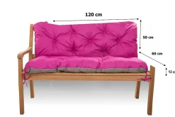 Coussin pour banc de jardin 120x60x50cm, coussin de banc de jardin Rosa coussin de banc extérieur, coussin de balançoire
