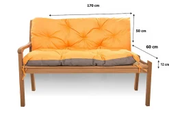 Coussin pour banc de jardin 170x60x50cm coussin de banc de jardin 3 places Orange coussin de balançoire coussin de banc extérieur