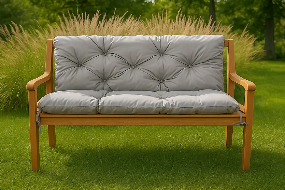 Coussin pour banc de jardin 150x50x40cm coussin de banc de jardin Gris coussin de balançoire coussin de banc extérieur